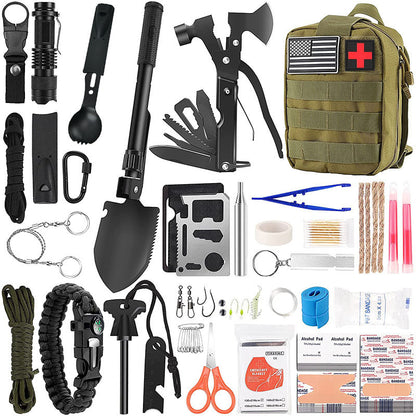 Outdoor camping equipment multifunctional survival tool set, outdoor emergency mountaineering exploration first aid supplies