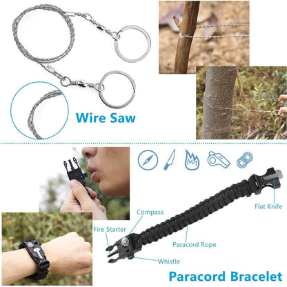 Outdoor camping equipment multifunctional survival tool set, outdoor emergency mountaineering exploration first aid supplies