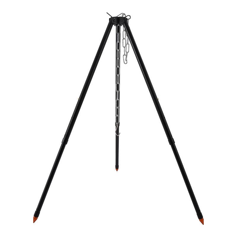 Outdoor camping campfire tripod, thick aluminum alloy hanging pot bracket, picnic pot bracket with three adjustable heights