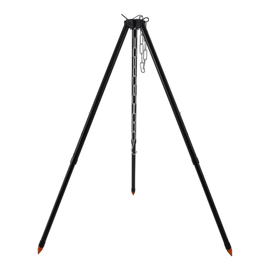 Outdoor camping campfire tripod, thick aluminum alloy hanging pot bracket, picnic pot bracket with three adjustable heights